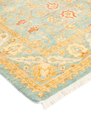 Traditional Mogul Light Blue Wool Runner 2' 8" x 8' 4" - Solo Rugs