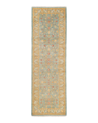 Traditional Mogul Light Blue Wool Runner 2' 8" x 8' 4" - Solo Rugs