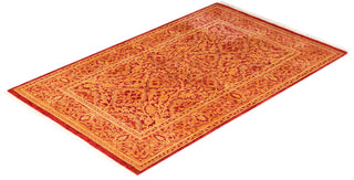 Traditional Mogul Orange Wool Area Rug 2' 8" x 4' 3" - Solo Rugs