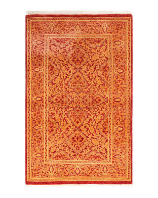 Traditional Mogul Orange Wool Area Rug 2' 8" x 4' 3" - Solo Rugs