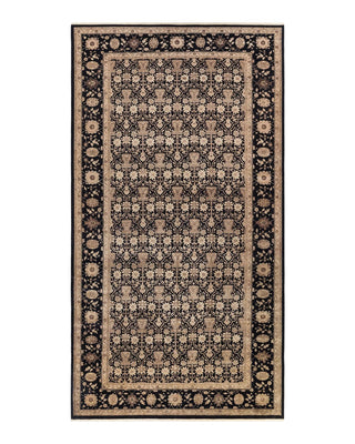 Contemporary Eclectic Black Wool Area Rug 9' 2" x 17' 4" - Solo Rugs