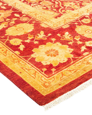 Contemporary Eclectic Red Wool Runner 8' 2" x 15' 7" - Solo Rugs