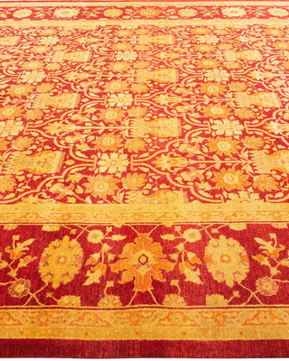 Contemporary Eclectic Red Wool Runner 8' 2" x 15' 7" - Solo Rugs