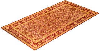Contemporary Eclectic Red Wool Runner 8' 2" x 15' 7" - Solo Rugs