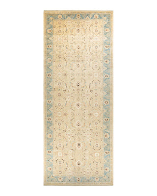 Contemporary Eclectic Ivory Wool Runner 6' 1" x 15' 7" - Solo Rugs