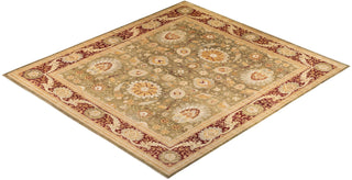 Traditional Mogul Green Wool Area Rug 12' 2" x 13' 7" - Solo Rugs