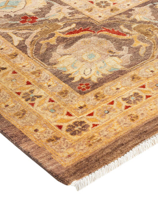 Eclectic, One-of-a-Kind Hand-Knotted Area Rug - Brown, 9' 3" x 12' 1" - Solo Rugs