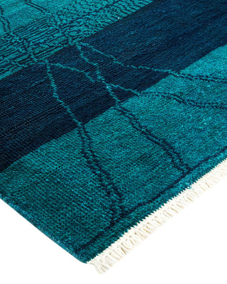 Contemporary Modern Green Wool Area Rug 5' 10" x 9' 0" - Solo Rugs