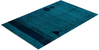 Contemporary Modern Green Wool Area Rug 5' 10" x 9' 0" - Solo Rugs