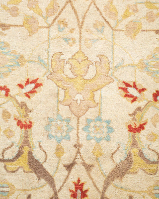 Traditional Mogul Ivory Wool Area Rug 4' 2" x 6' 3" - Solo Rugs