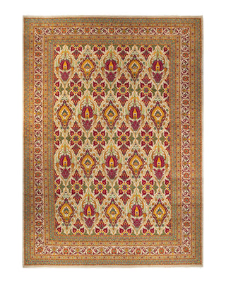 Traditional Mogul Ivory Wool Area Rug 12' 2" x 17' 5" - Solo Rugs