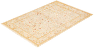 Traditional Mogul Ivory Wool Area Rug 4' 3" x 6' 3" - Solo Rugs