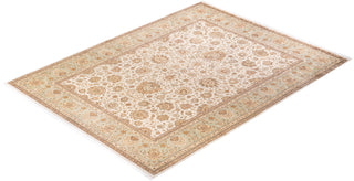 Traditional Mogul Ivory Wool Area Rug 9' 1" x 12' 2" - Solo Rugs