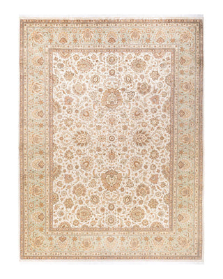 Traditional Mogul Ivory Wool Area Rug 9' 1" x 12' 2" - Solo Rugs