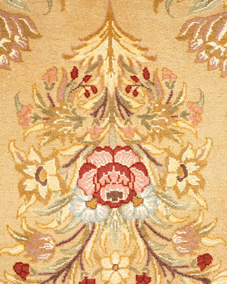Traditional Mogul Yellow Wool Area Rug 6' 8" x 9' 10" - Solo Rugs
