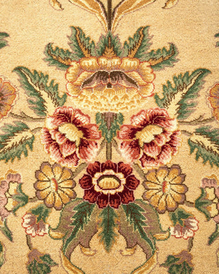 Traditional Mogul Yellow Wool Area Rug 6' 7" x 9' 10" - Solo Rugs