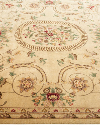 Traditional Mogul Yellow Wool Area Rug 6' 7" x 9' 10" - Solo Rugs