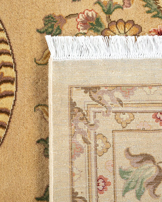 Traditional Mogul Yellow Wool Area Rug 6' 7" x 9' 10" - Solo Rugs