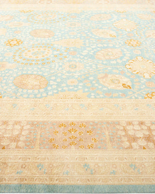 Traditional Mogul Light Blue Wool Area Rug 8' 4" x 10' 0" - Solo Rugs