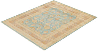 Traditional Mogul Light Blue Wool Area Rug 8' 4" x 10' 0" - Solo Rugs