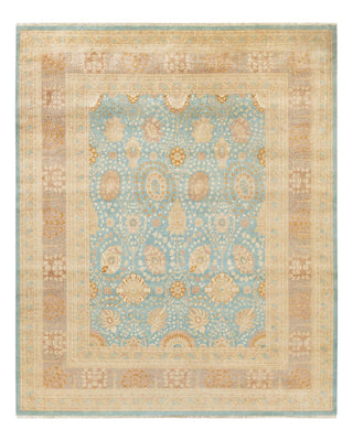 Traditional Mogul Light Blue Wool Area Rug 8' 4" x 10' 0" - Solo Rugs