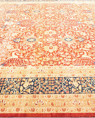 Traditional Mogul Orange Wool Area Rug 8' 4" x 10' 5" - Solo Rugs