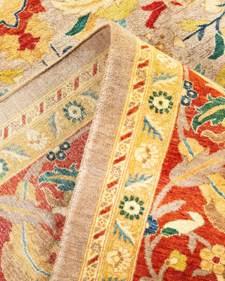 Traditional Mogul Yellow Wool Area Rug 8' 4" x 10' 2" - Solo Rugs