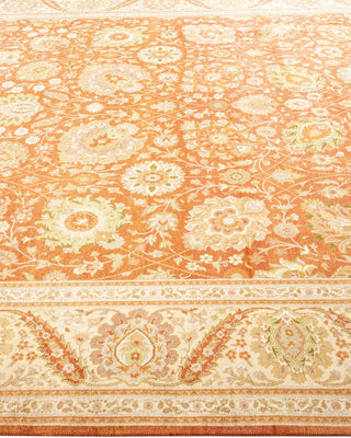Traditional Mogul Orange Wool Area Rug 8' 0" x 9' 10" - Solo Rugs