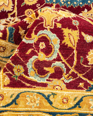 Traditional Mogul Red Wool Area Rug 8' 0" x 10' 2" - Solo Rugs