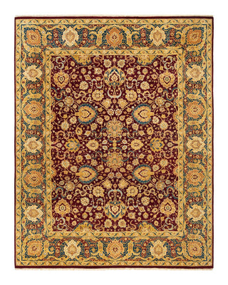 Traditional Mogul Red Wool Area Rug 8' 0" x 10' 2" - Solo Rugs