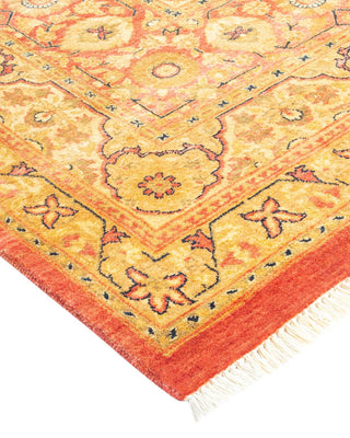 Traditional Mogul Orange Wool Area Rug 8' 2" x 10' 2" - Solo Rugs
