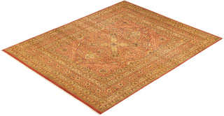 Traditional Mogul Orange Wool Area Rug 8' 2" x 10' 2" - Solo Rugs