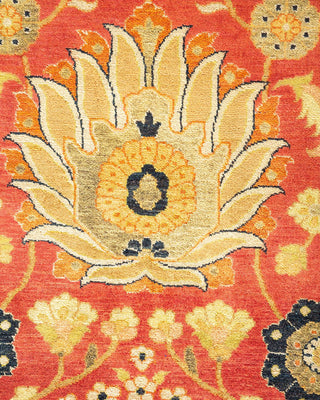 Traditional Mogul Orange Wool Area Rug 8' 2" x 10' 6" - Solo Rugs