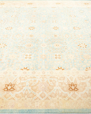 Traditional Mogul Light Blue Wool Area Rug 8' 3" x 10' 4" - Solo Rugs