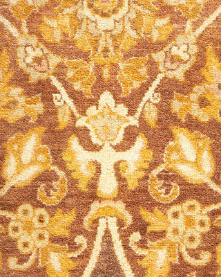 Traditional Mogul Yellow Wool Area Rug 8' 1" x 11' 1" - Solo Rugs