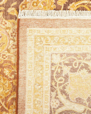 Traditional Mogul Yellow Wool Area Rug 8' 1" x 11' 1" - Solo Rugs