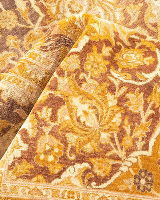 Traditional Mogul Yellow Wool Area Rug 8' 1" x 11' 1" - Solo Rugs