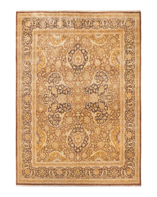 Traditional Mogul Yellow Wool Area Rug 8' 1" x 11' 1" - Solo Rugs