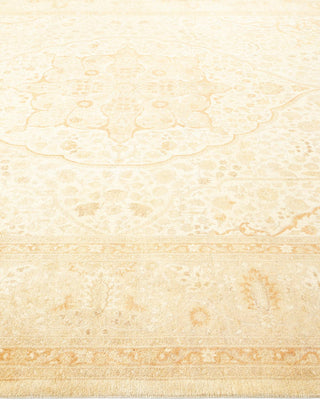 Traditional Mogul Ivory Wool Area Rug 8' 0" x 10' 7" - Solo Rugs