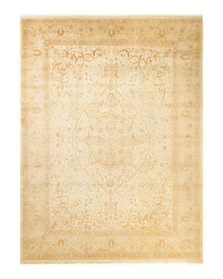 Traditional Mogul Ivory Wool Area Rug 8' 0" x 10' 7" - Solo Rugs