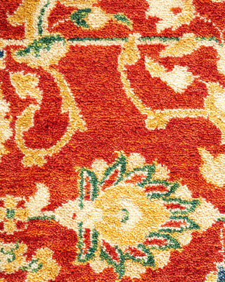 Traditional Mogul Orange Wool Area Rug 8' 0" x 10' 3" - Solo Rugs