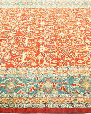 Traditional Mogul Orange Wool Area Rug 8' 0" x 10' 3" - Solo Rugs