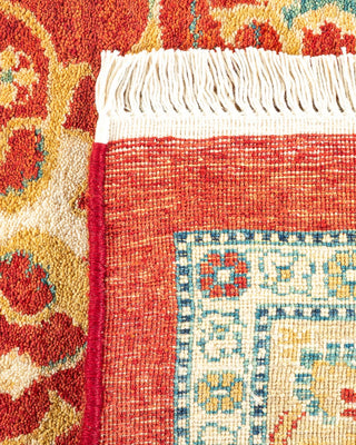 Traditional Mogul Orange Wool Area Rug 8' 0" x 10' 3" - Solo Rugs