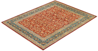 Traditional Mogul Orange Wool Area Rug 8' 0" x 10' 3" - Solo Rugs