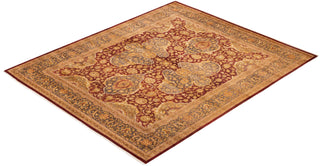 Traditional Mogul Red Wool Area Rug 8' 4" x 10' 2" - Solo Rugs