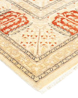 Traditional Mogul Ivory Wool Area Rug 8' 2" x 9' 9" - Solo Rugs