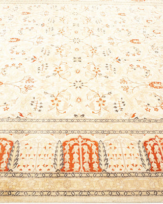 Traditional Mogul Ivory Wool Area Rug 8' 2" x 9' 9" - Solo Rugs