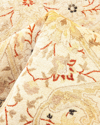 Traditional Mogul Ivory Wool Area Rug 8' 2" x 9' 9" - Solo Rugs