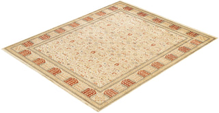 Traditional Mogul Ivory Wool Area Rug 8' 2" x 9' 9" - Solo Rugs