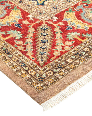 Traditional Mogul Brown Wool Area Rug 8' 3" x 10' 4" - Solo Rugs